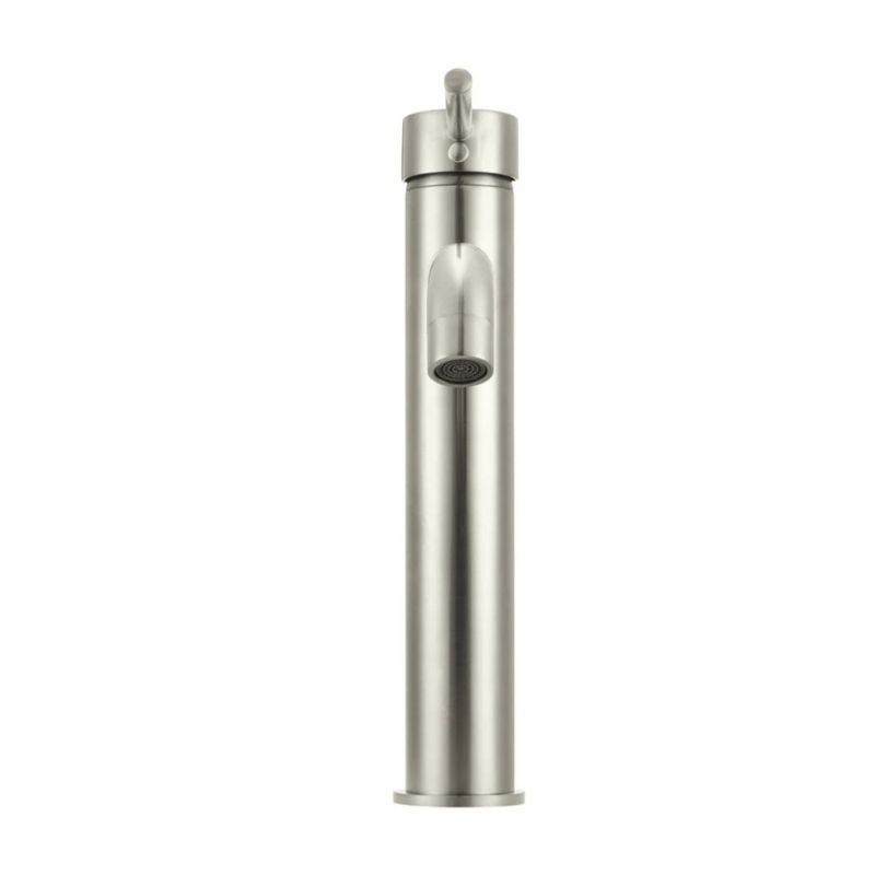 Round Tall Curved Basin Mixer Brushed Nickel