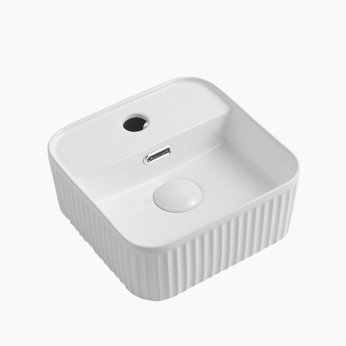 Tap Hole Square Curved Edge Basin White - 275x275x120