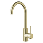 Gold kitchen faucet on a white background
