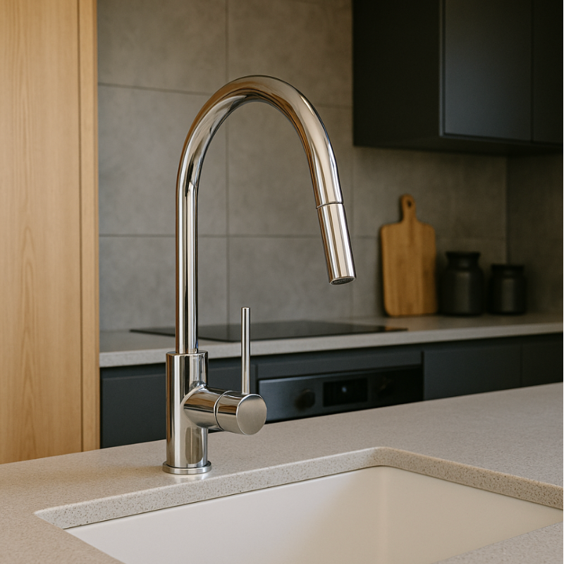 Puglia Pullout Kitchen Mixer Chrome