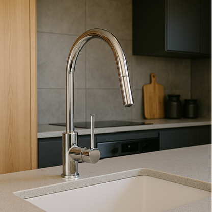 Puglia Pullout Kitchen Mixer Chrome