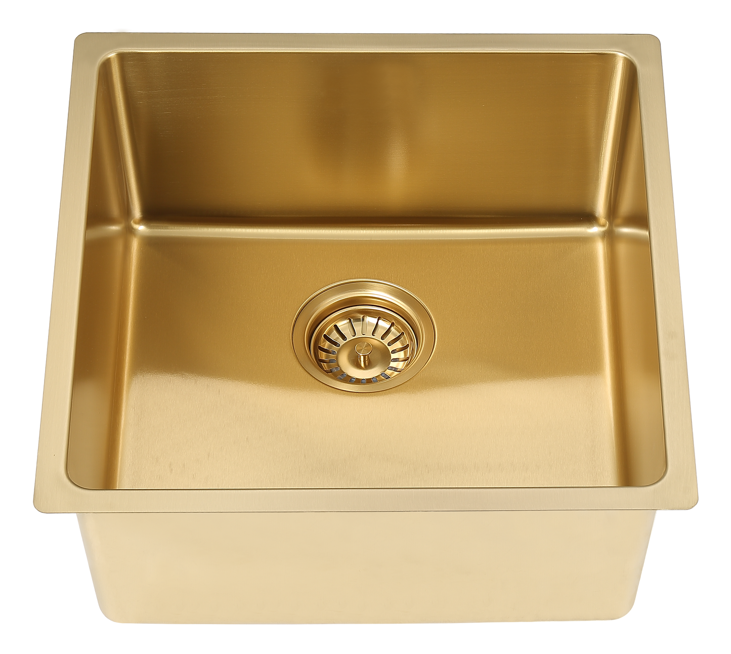 Square Gold Embossed Sink - Stainless Steel - 440x440x200