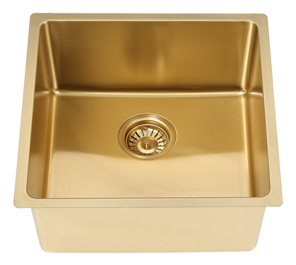 Square Gold Embossed Sink - Stainless Steel - 440x440x200