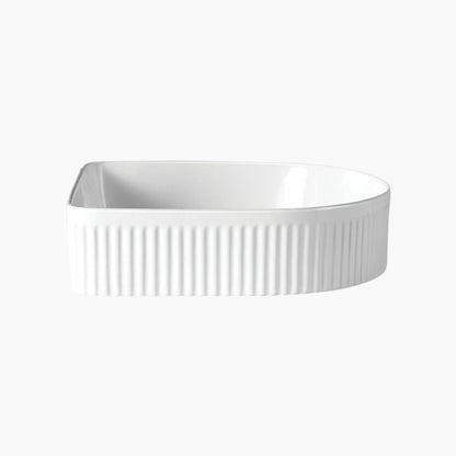 Semi Fluted Basin Matte White - 400x360x130