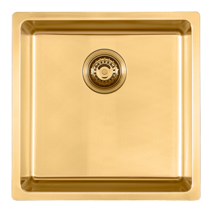 Square Gold Embossed Sink - Stainless Steel - 440x440x200