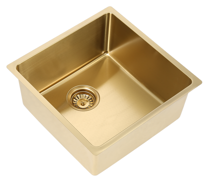 Square Gold Embossed Sink - Stainless Steel - 440x440x200
