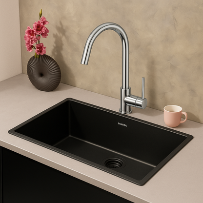 Luna Gooseneck Kitchen Mixer Chrome