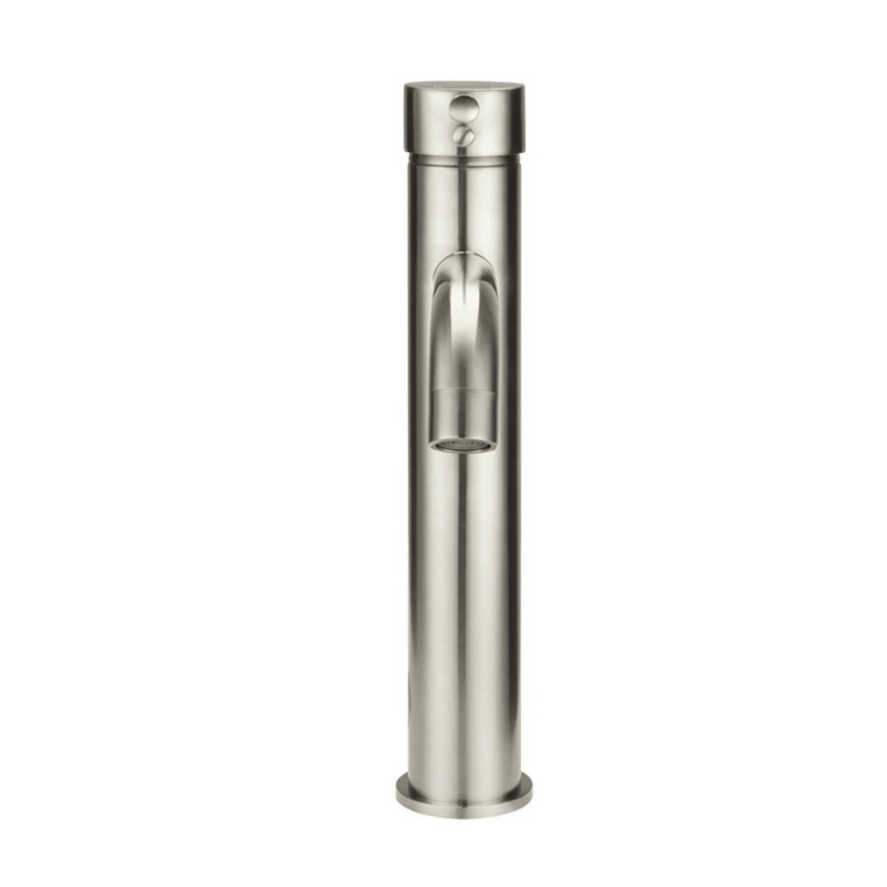 Round Tall Curved Basin Mixer Brushed Nickel