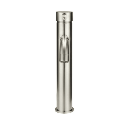 Round Tall Curved Basin Mixer Brushed Nickel