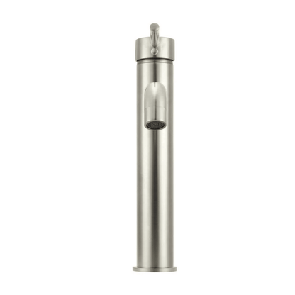 Round Tall Curved Basin Mixer Brushed Nickel