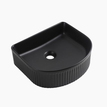 Semi Fluted Basin Matte Black - 400x360x130