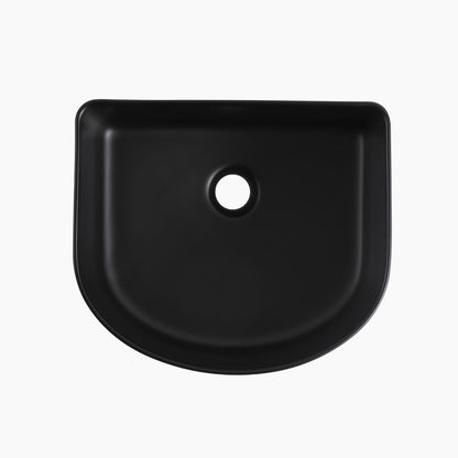 Semi Fluted Basin Matte Black - 400x360x130
