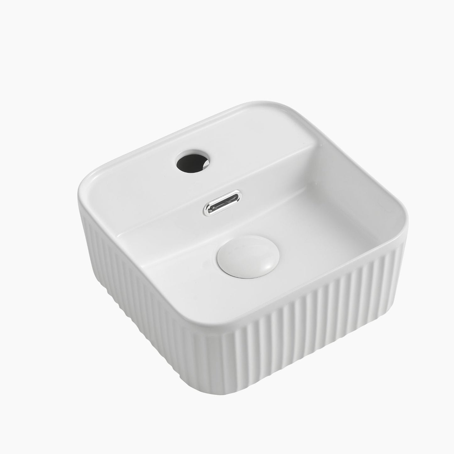 Tap Hole Square Curved Edge Basin White - 275x275x120