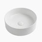 Round Fluted Basin White - 360x360x115