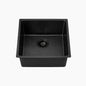 Black kitchen sink on a white background