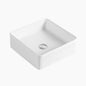 Square Fluted Basin White - 370x370x130